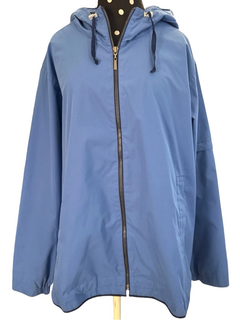 Vintage Pacific Trail Blue Mesh Lining Hooded Windbreaker Jacket 2X Full Zip